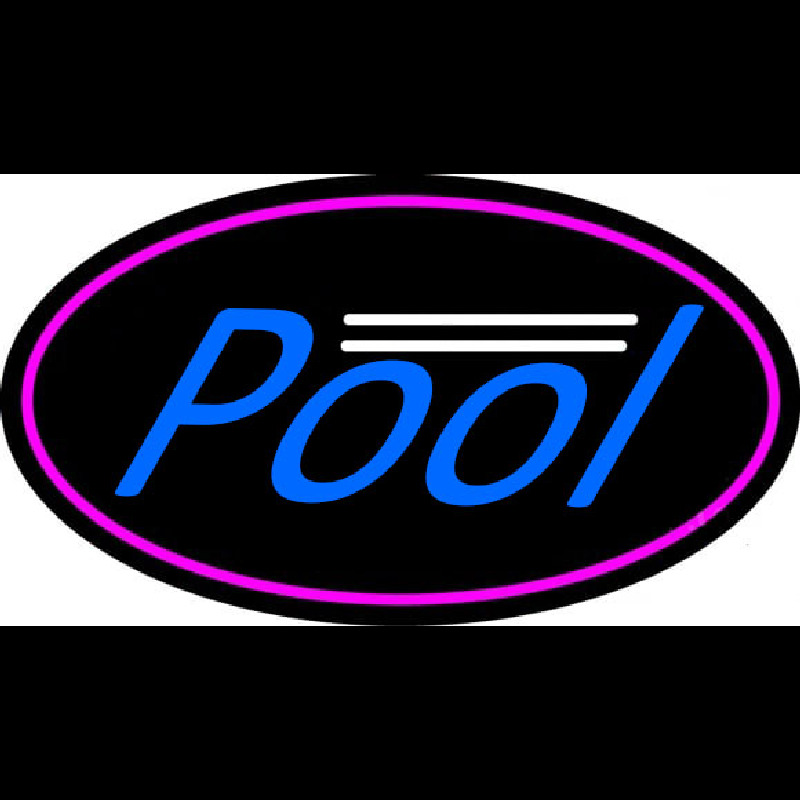 Blue Pool Oval With Pink Border Neonreclame