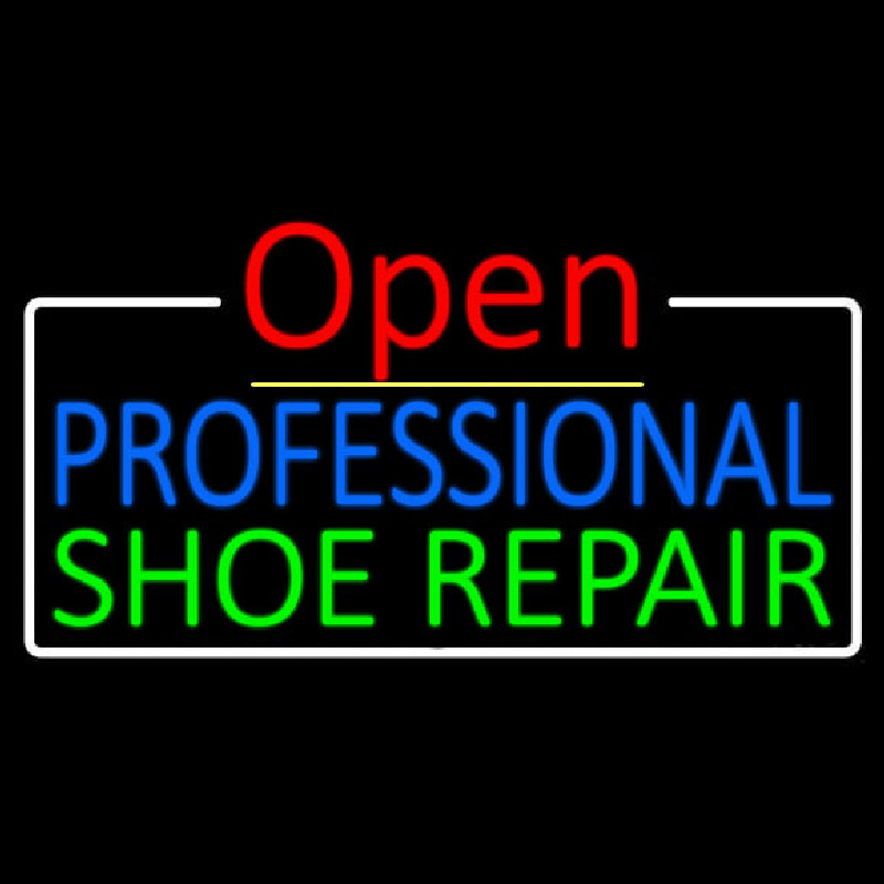 Blue Professional Green Shoe Repair Open Neonreclame