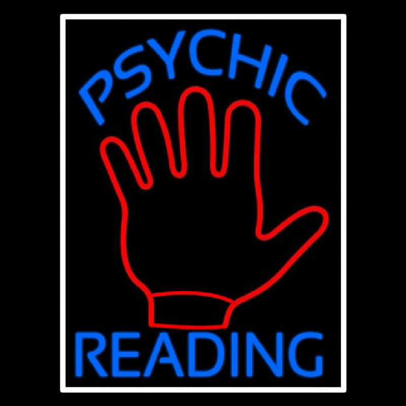 Blue Psychic Reading With White Border Neonreclame