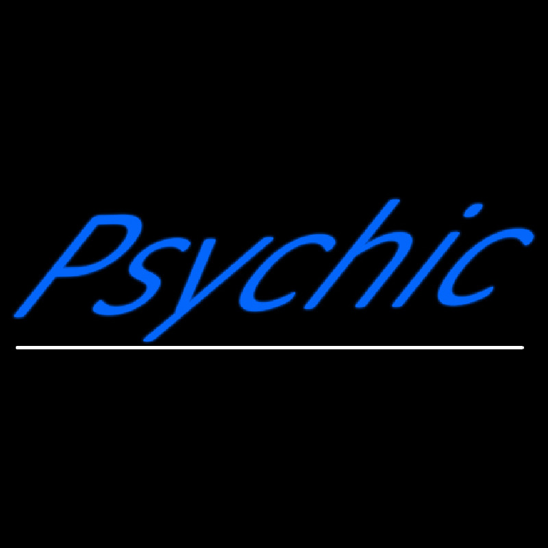 Blue Psychic White Line Neonreclame