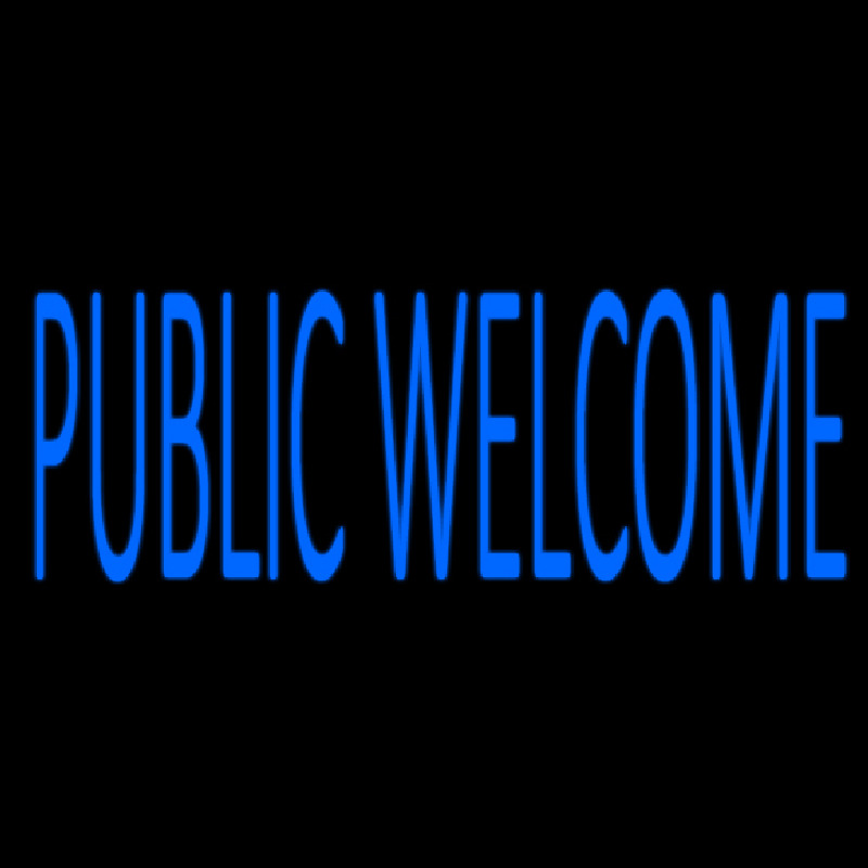 Blue Public Welcome Neonreclame