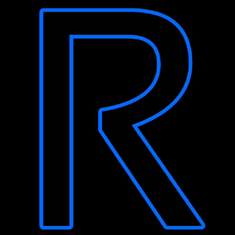 Blue R Logo Neonreclame