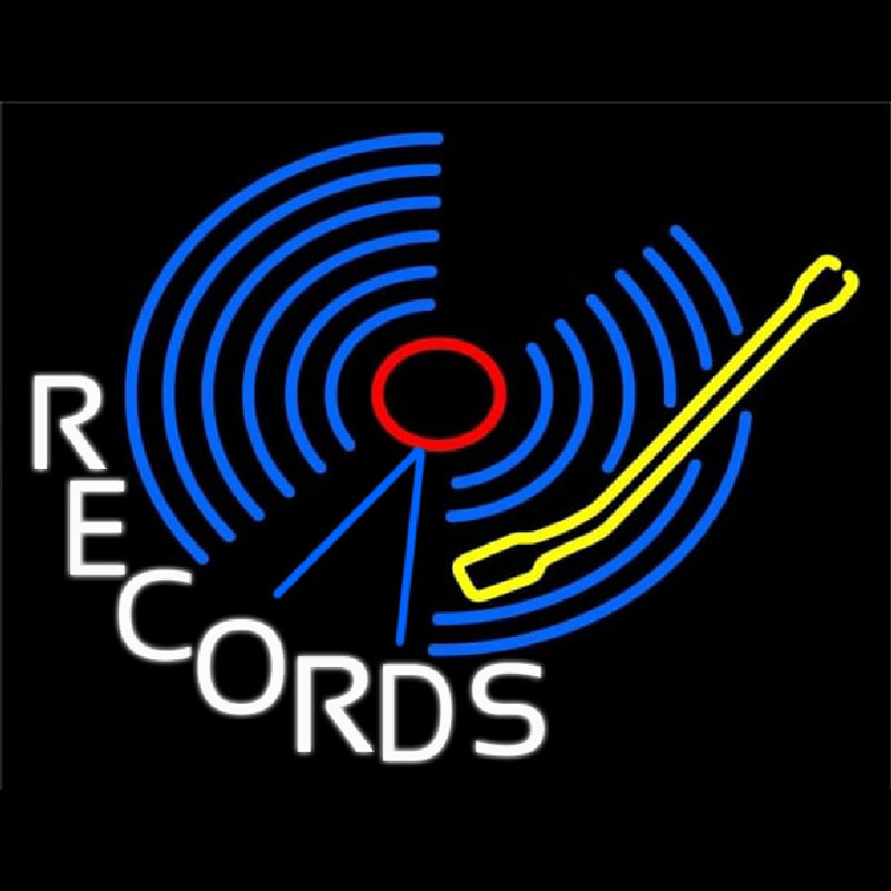 Blue Records Block Neonreclame