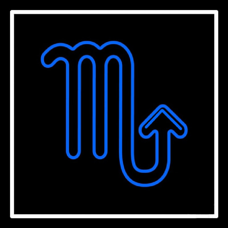 Blue Scorpio White Border Neonreclame