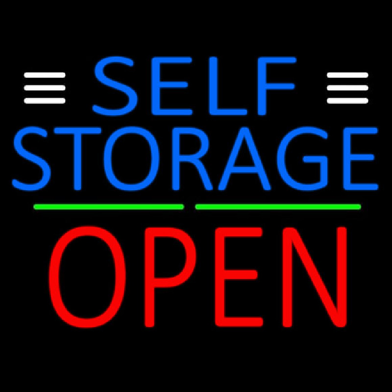 Blue Self Storage With Open 1 Neonreclame