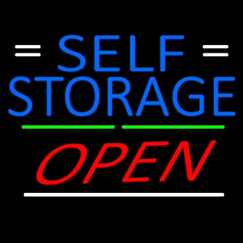 Blue Self Storage With Open 3 Neonreclame