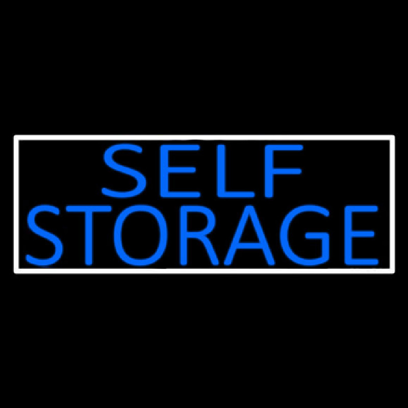 Blue Self Storage With White Border Neonreclame
