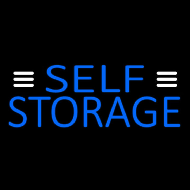 Blue Self Storage With White Line Neonreclame