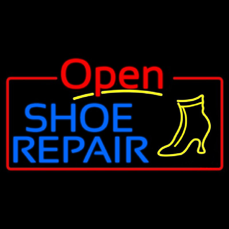 Blue Shoe Repair Open Neonreclame