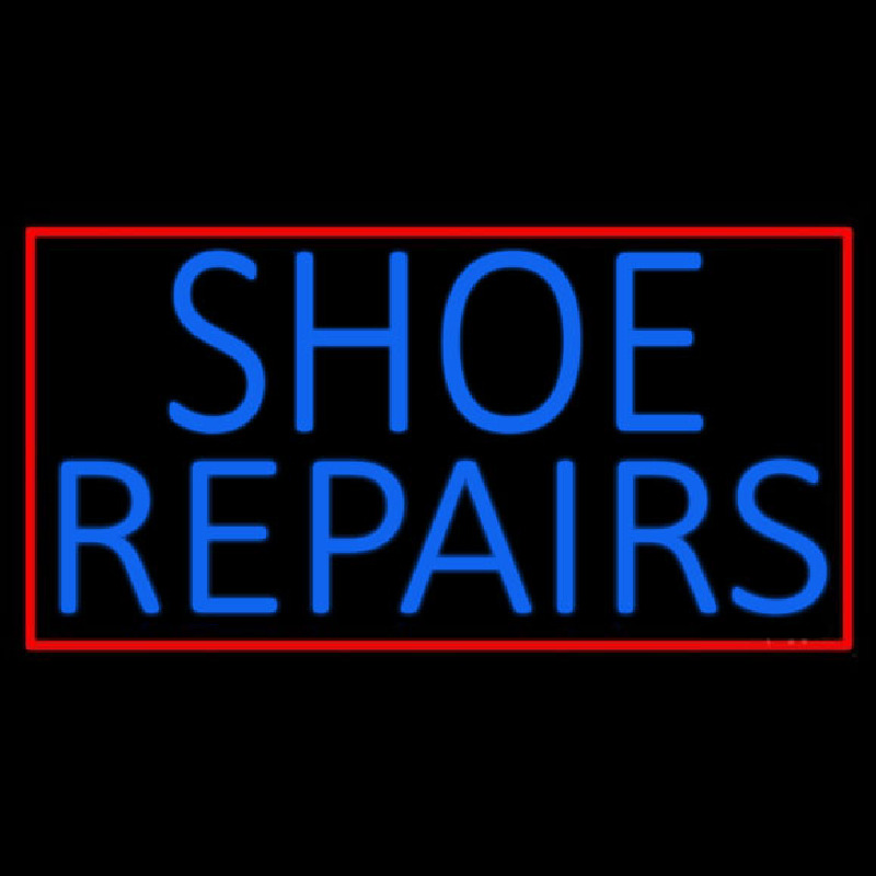 Blue Shoe Repairs With Border Neonreclame