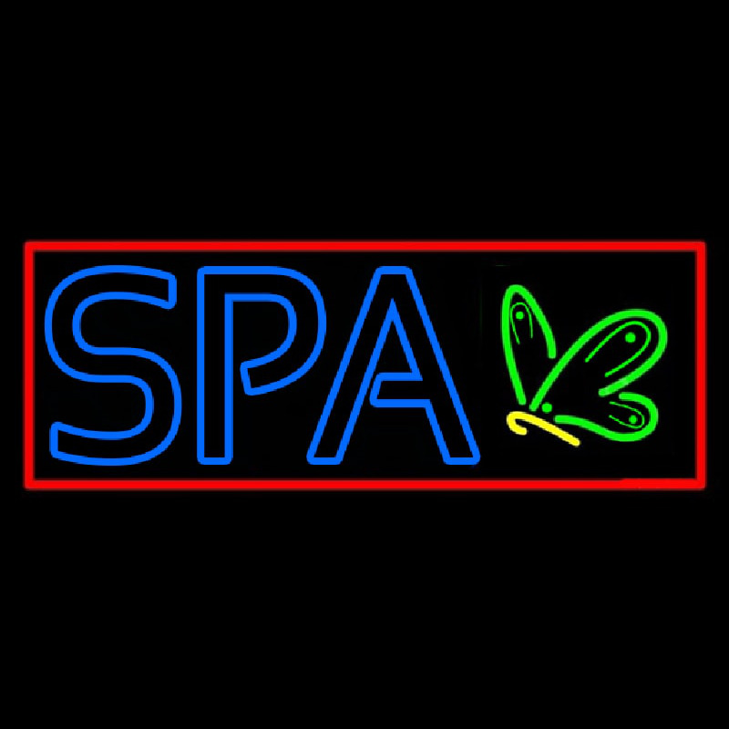 Blue Spa With Red Border Neonreclame