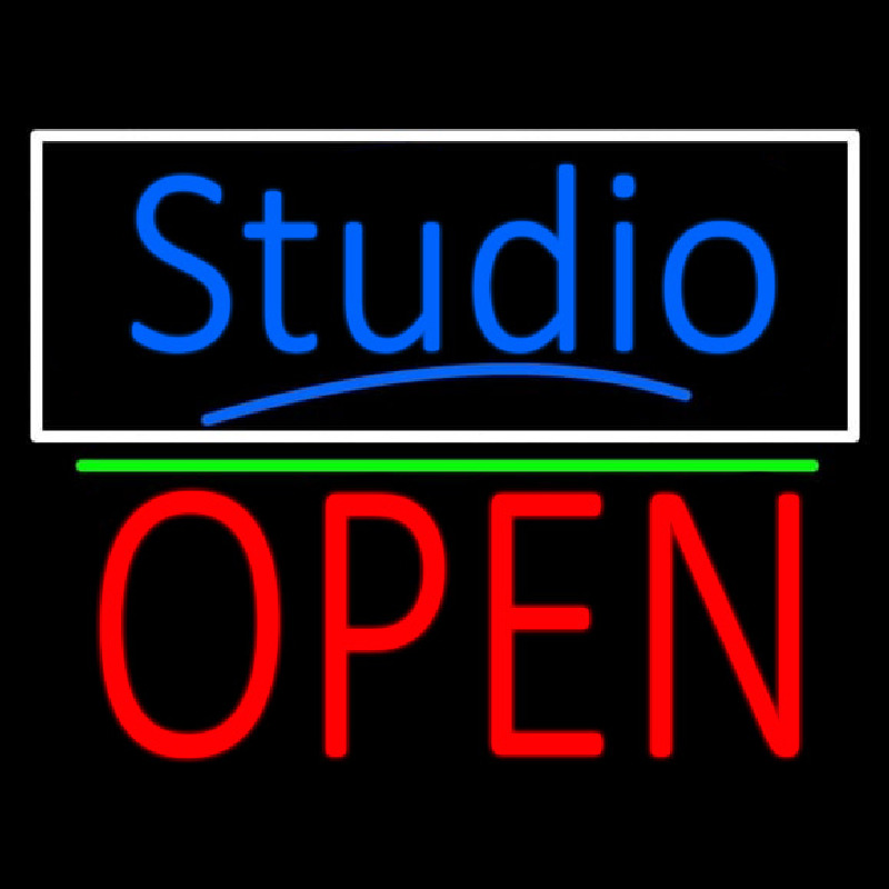 Blue Studio With Open 1 Neonreclame