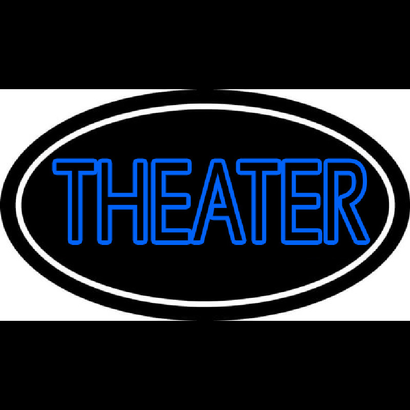 Blue Theatre White Border Neonreclame