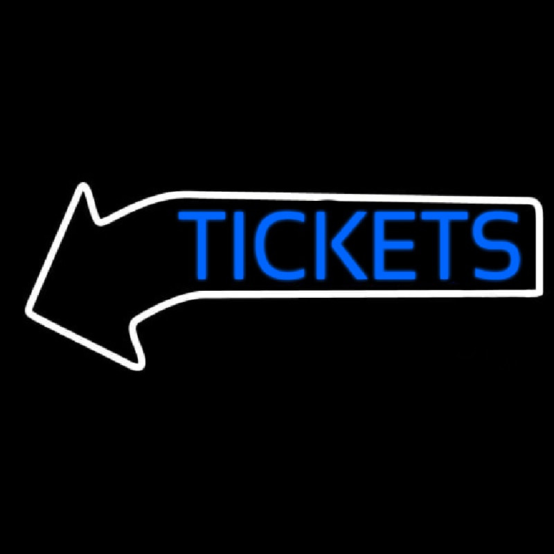 Blue Tickets With Arrow Neonreclame