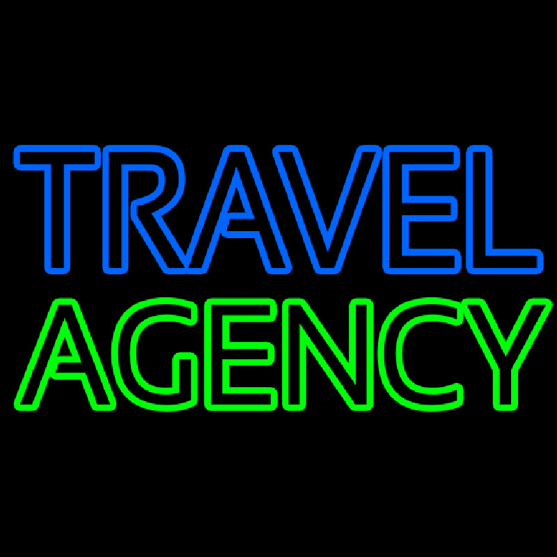 Blue Travel Green Agency Neonreclame