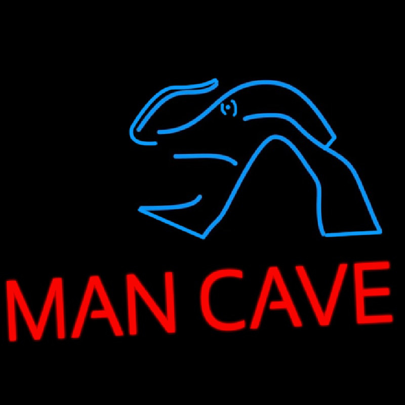 Blue Waves Red Man Cave Neonreclame