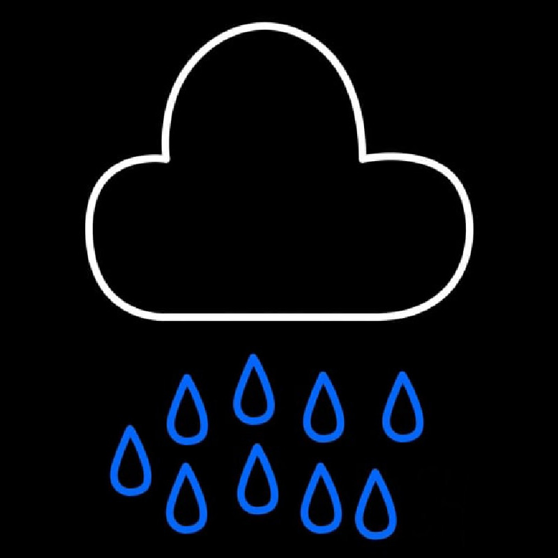 Blue White Cloud Raindrops Series Neonreclame