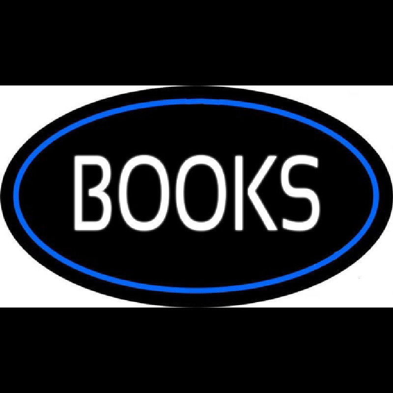 Books Oval Blue Neonreclame