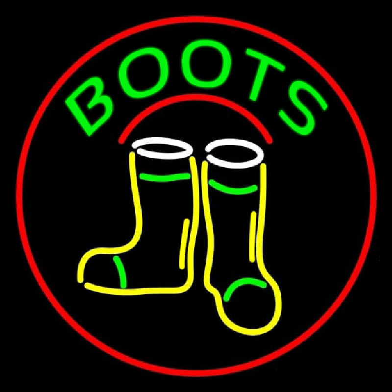 Boots With Logo Red Border Neonreclame