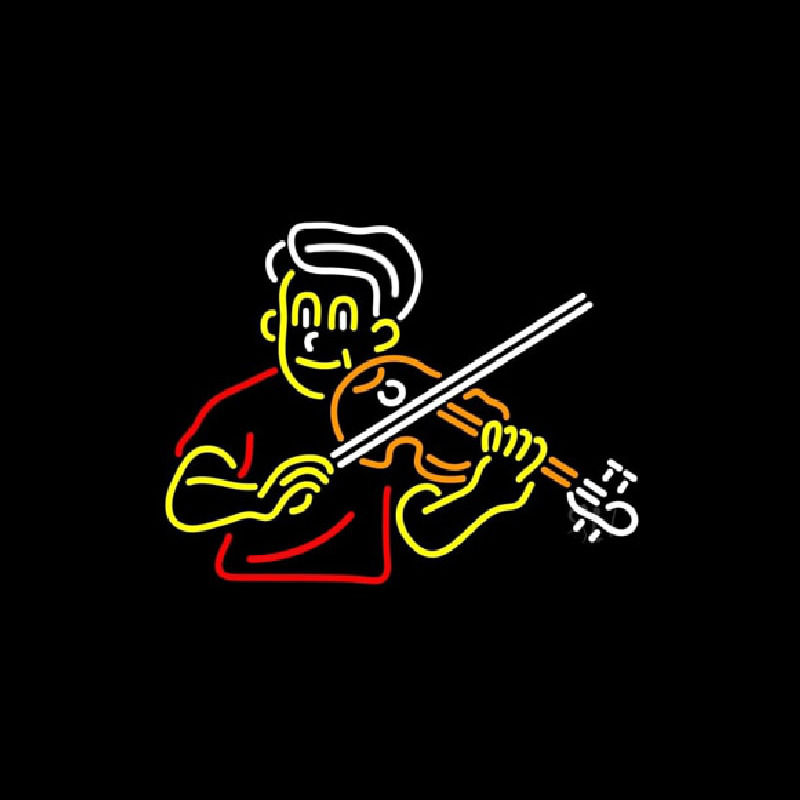 Boy Playing Violin Neonreclame