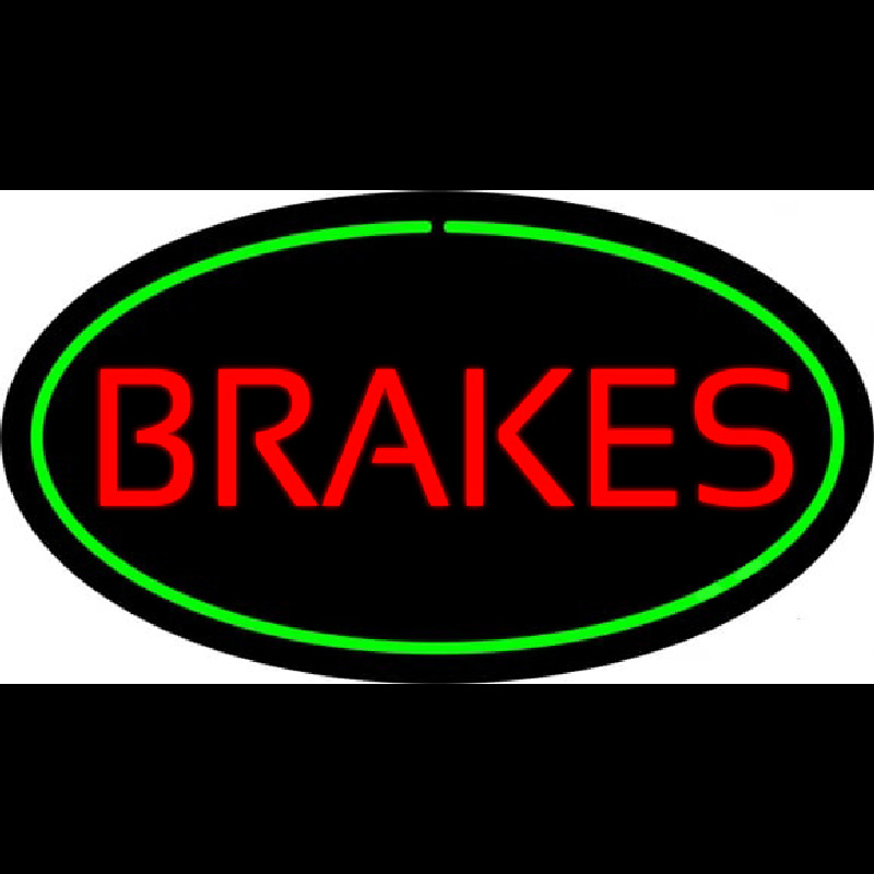 Brakes Green Oval Neonreclame
