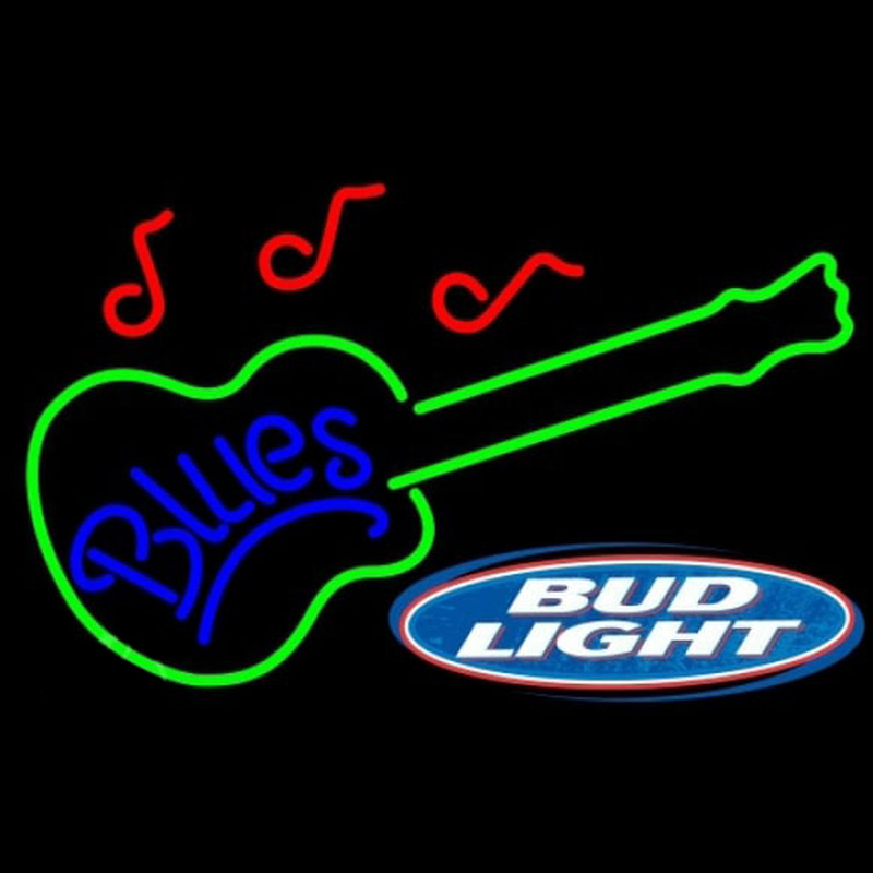 Bud Light Blues Guitar Beer Sign Neonreclame
