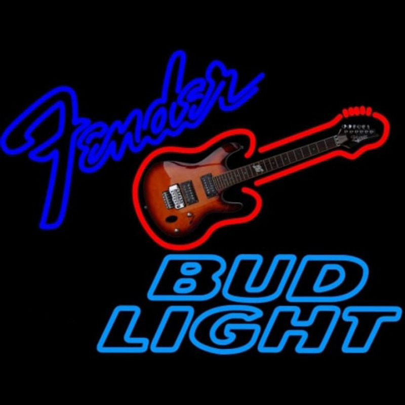 Bud Light Fender Guitar Beer Sign Neonreclame