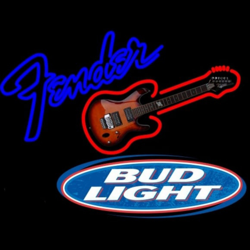 Bud Light Fender Guitar Beer Sign Neonreclame