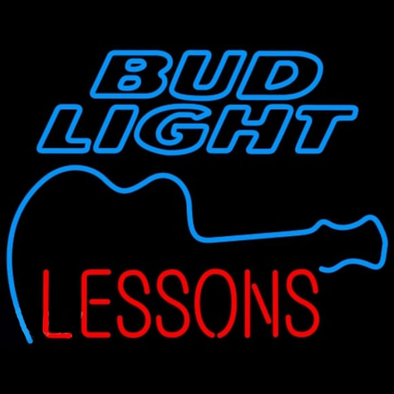 Bud Light Guitar Lessons Beer Sign Neonreclame