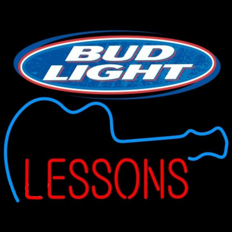 Bud Light Guitar Lessons Beer Sign Neonreclame