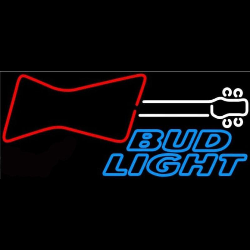 Bud Light Guitar Red White Beer Sign Neonreclame