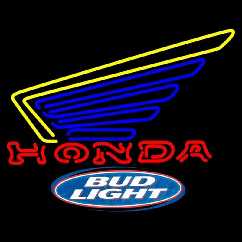 Bud Light Logo Honda Motorcycles Gold Wing Beer Sign Neonreclame