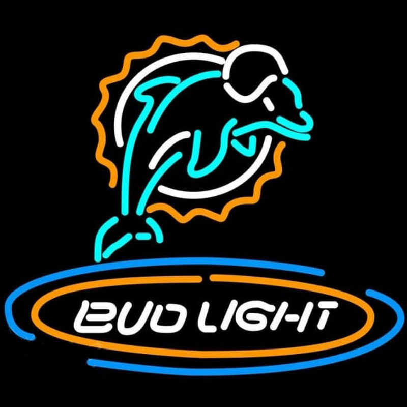 Bud Light Miami Dolphins Beer Sign Neonreclame