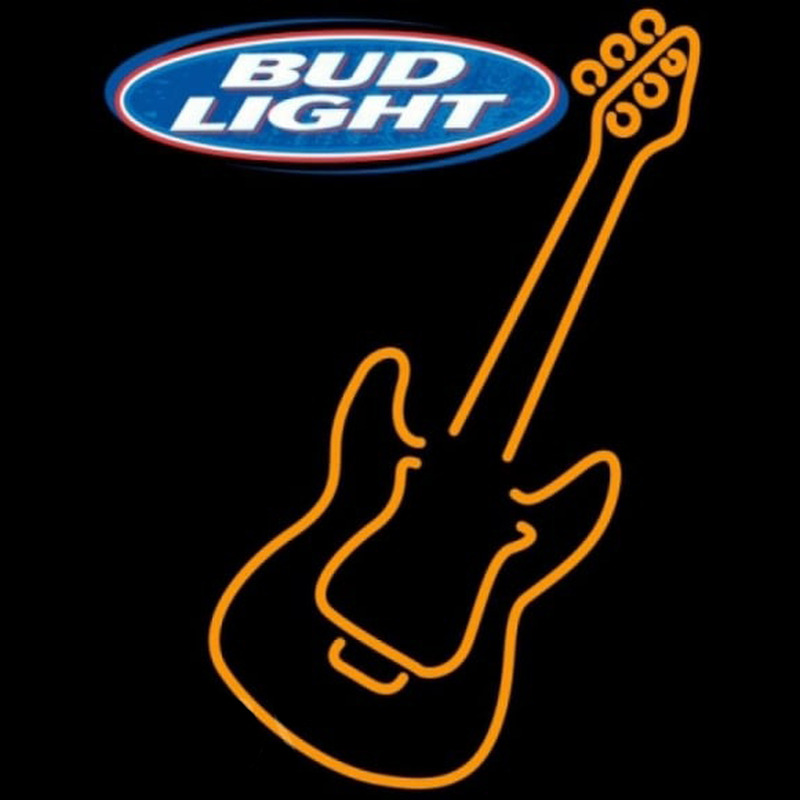 Bud Light Only Orange Guitar Beer Sign Neonreclame