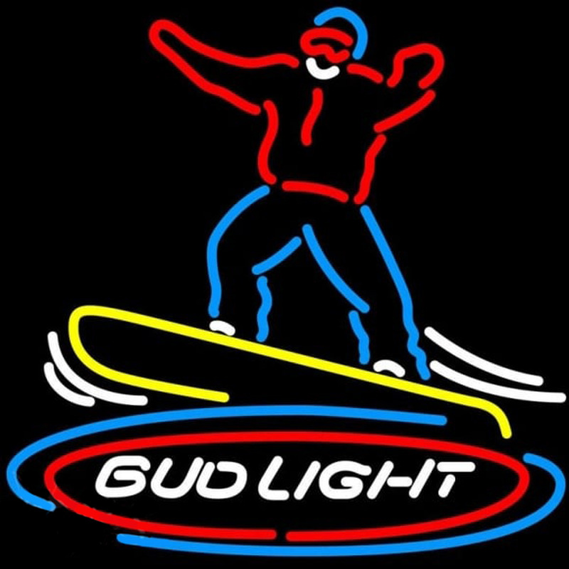 Bud Light Snowboarder Beer Sign Neonreclame