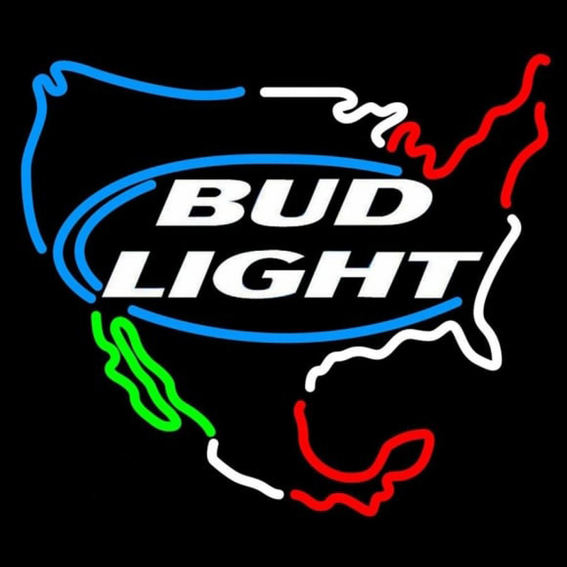Bud Light Usa Map Beer Sign Neonreclame