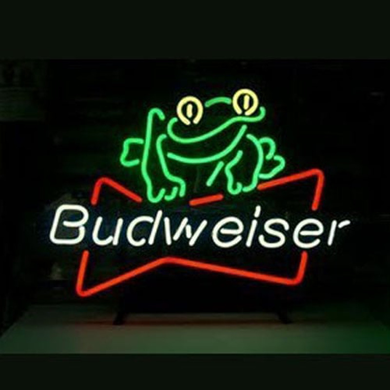 Budweiser Bier Frog Bier Bar Open Neonreclame