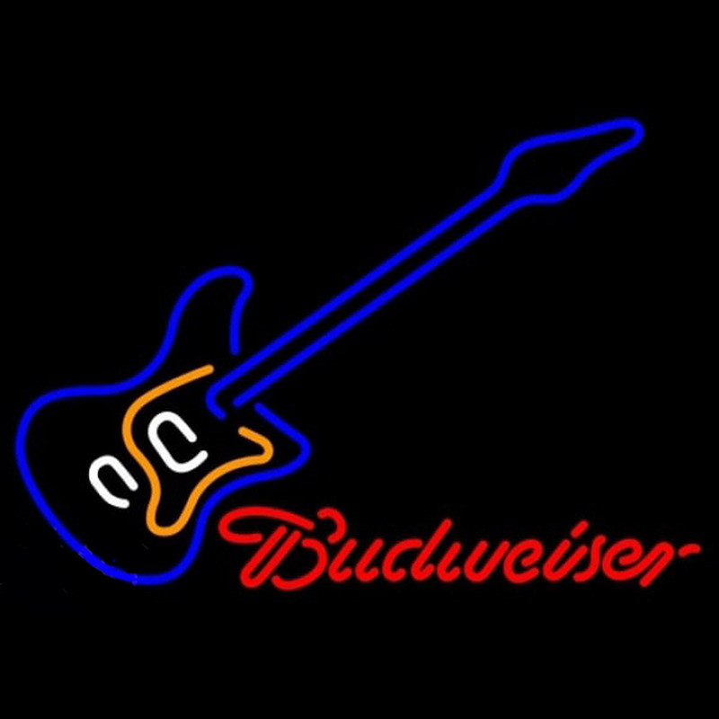 Budweiser Blue Electric Guitar Beer Sign Neonreclame