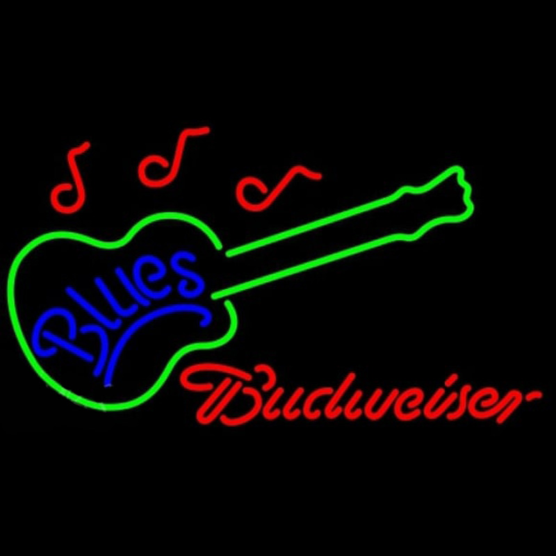 Budweiser Blues Guitar Beer Sign Neonreclame