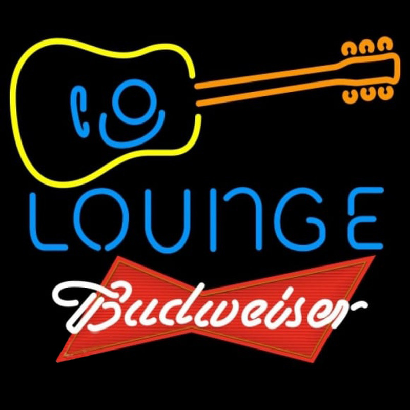 Budweiser Red Guitar Lounge Beer Sign Neonreclame