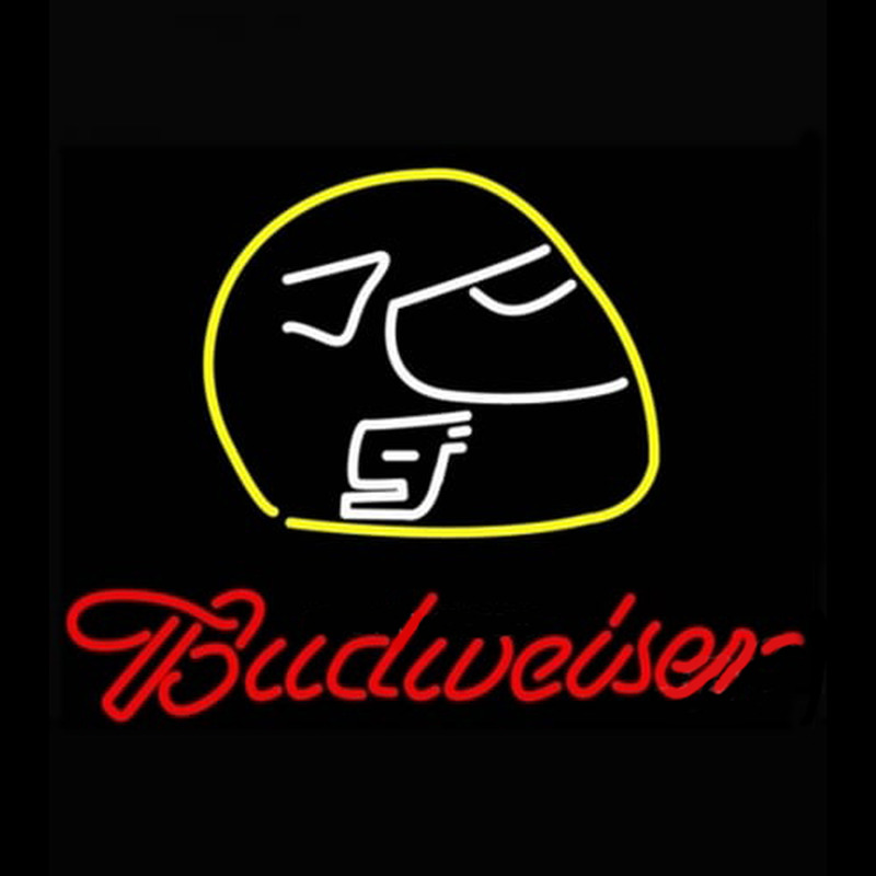 Budweiser Vintage Hascar Helmet6 Beer Light Neonreclame