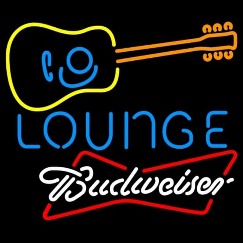 Budweiser White Guitar Lounge Beer Sign Neonreclame