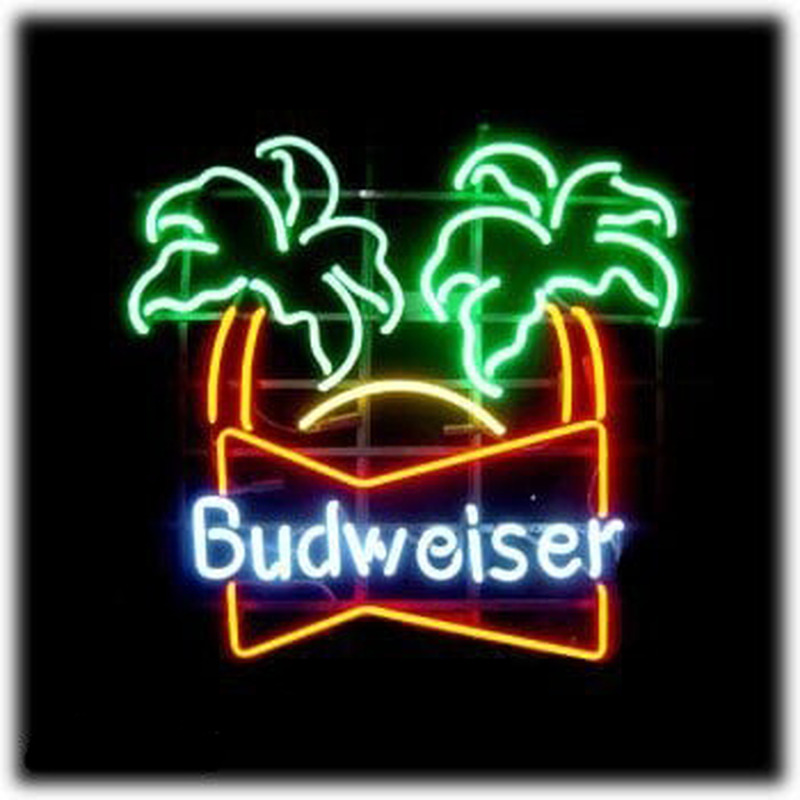 Budweiser double palm trees Beer Bar Neonreclame