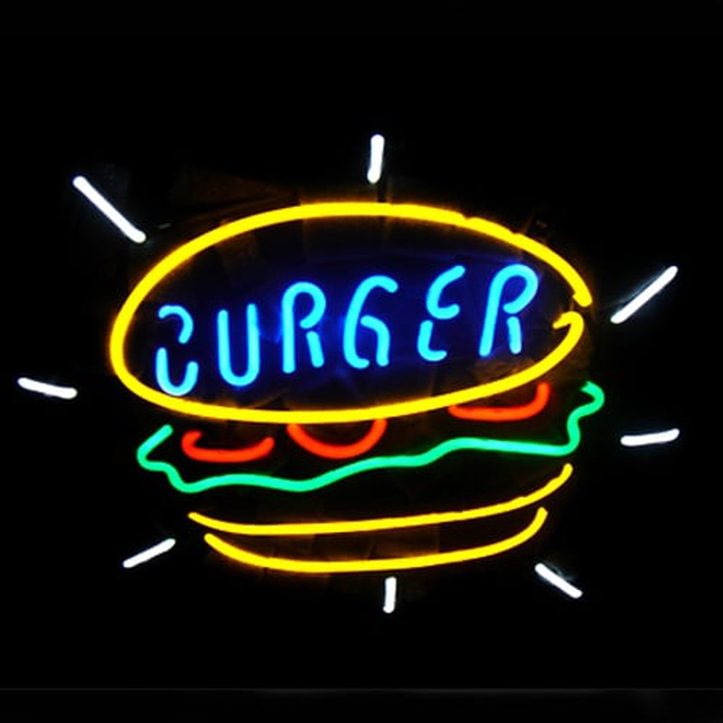Burger Food Winkel Open Neonreclame