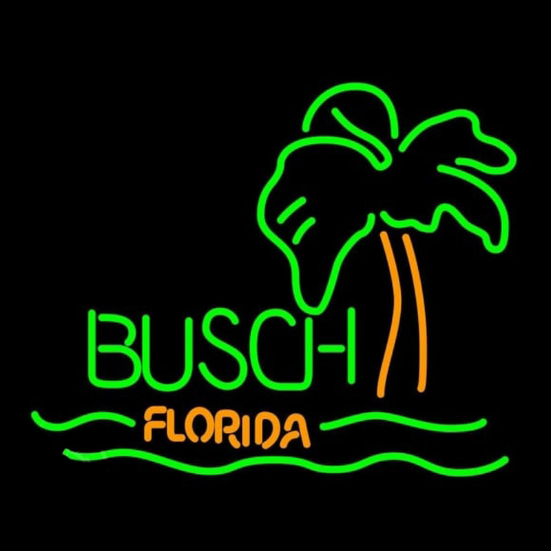 Busch Florida with Palm Tree Beer Sign Neonreclame