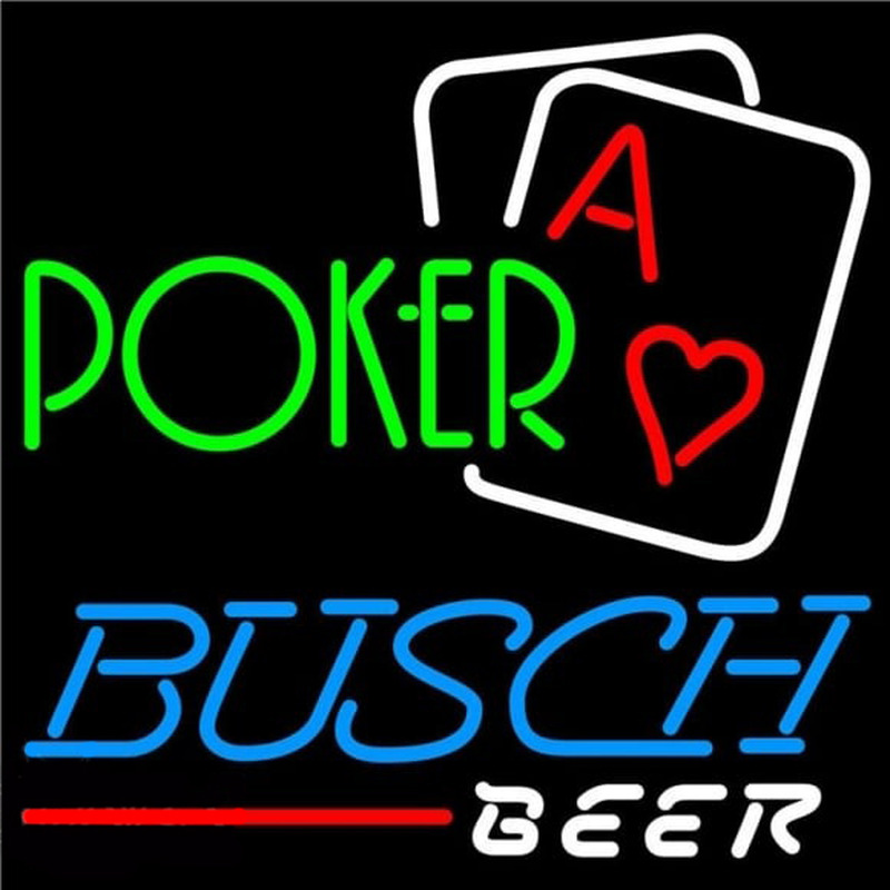 Busch Green Poker Beer Sign Neonreclame