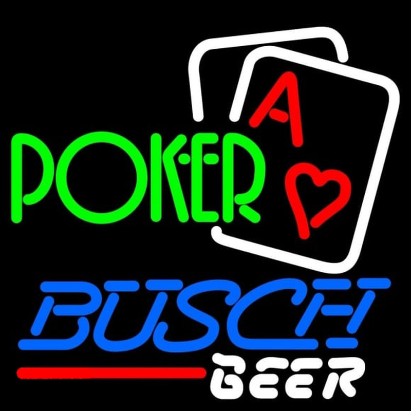 Busch Green Poker Beer Sign Neonreclame