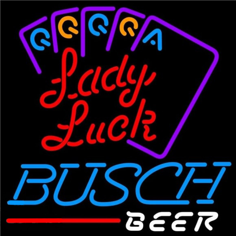 Busch Lady Luck Series Beer Sign Neonreclame