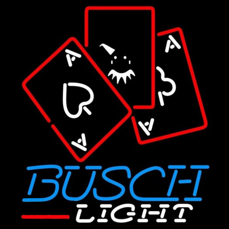 Busch Light Ace And Poker Beer Sign Neonreclame