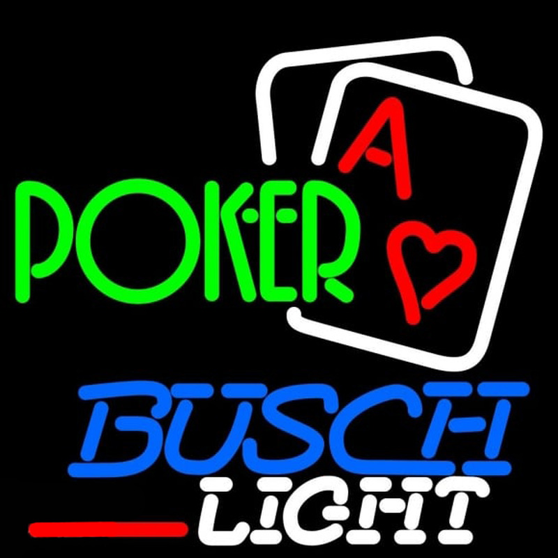 Busch Light Green Poker Beer Sign Neonreclame